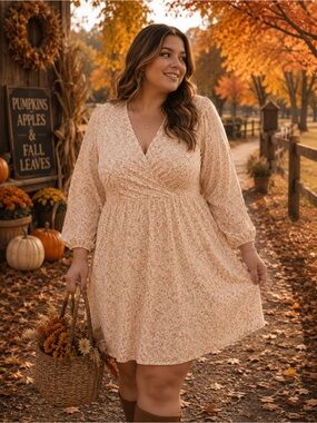 As U Wish Pastel Floral Wrap Dress - Peach, Pink & Green